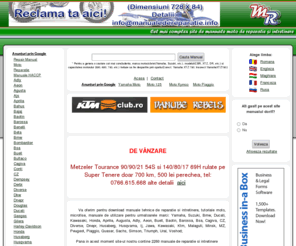 manualedereparatie.info: Manuale de reparatie si intretinere, tutoriale moto, microfise, manuale de utilizare
Va oferim pentru download manuale tehnice de reparatie si intretinere, tutoriale moto, microfise, manuale de utilizare pentru urmatoarele marci: Yamaha, Suzuki, Bmw, Ducati, Kawasaki, Honda, Aprilia, Augusta, Buell, Cagiva, CZ, Diverse, Dnepr, Husaberg, Husqvarna, Ij, Jawa, Kawasaki, Ktm, Malaguti, Minsk, MZ, Peugeot, Piaggio, Quasar, Sachs, Simson, Triumph, Ural, Voshod