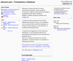 adcorsi.com: adcorsi.com - Formazione a distanza
 Formazione a distanza curata da Adriano Comai.La mia proposta formativa completa è visibile su www.analisi-disegno.com.