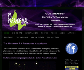 ghosthunterspa.com: PA Paranormal — Paranormal Investigation Team Based in Eastern Pennsylvania
Paranormal Investigation Team Based in Eastern Pennsylvania