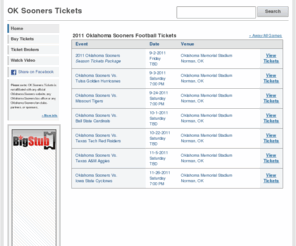 oksoonerstickets.com: Oklahoma Sooners Tickets | OK Sooners Football, Basketball Tickets
OKSoonersTickets.com for all Oklahoma Sooners tickets. Cheap tickets, premium tickets, widest selection.