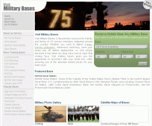 visitmilitarybases.com: Visit Military Bases | Hotels Near Miltiary Bases in the US
Visiting or traveling to a military base?  Visitmilitarybases.com gets you there for less, and gives you more to do once you're there.