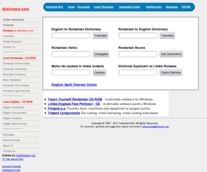 dictionare.com: Dictionar Englez Roman - English Romanian Dictionary Online
Learn the Romanian language: Romanian English Dictionary online and download, conversation guide. Information about Romania: travel, culture, and more.