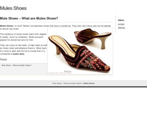 mules-shoes.com: Mules Shoes
information on Mules Shoes 