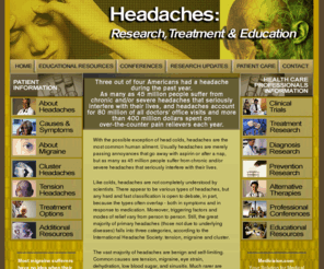 headaches-info.com: Headaches: Research, Treatment and Education
Medivision provides information on the different types of headaches and their causes, symptoms, diagnosis and treatment.