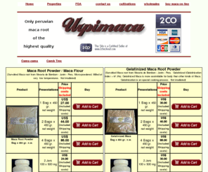 urpimaca.com: Peruvian maca root
Maca Urpi - Only maca of the highest quality