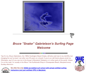hbsnakesurf.com: Bruce "Snake" Gabrielson Home Page - surfing - Huntington Beach Snake
Huntington Beach 