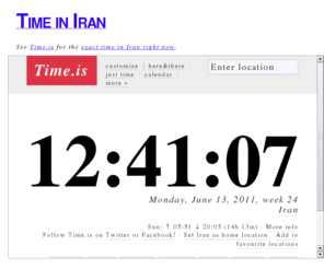 timeiniran.com: Time in Iran
Time in Iran