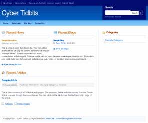 cybertidbits.com: Cyber Tidbits
Resoltions to webhosting problems
