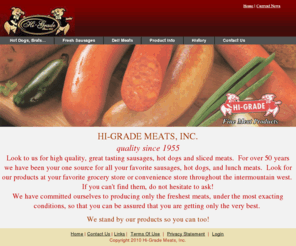 higrademeats.com: Taste our dedication!
Ask for "Hi-Grade" when you want great tasting Hot dogs, Sausages or Ham!