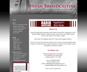 bryanbroadcasting.com: Bryan Broadcasting Company -  Welcome
Bryan Broadcasting Inc, live and local serving the Brazos Valley