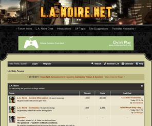 la-noire.net: L.A. Noire Forums
Your #1 source for L.A. Noire discussion, news updates, game tips and mission guides. Come check us out!