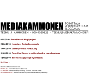 mediakammonen.fi: MediaKammonen – Teemu J. Kammonen – Toimittaja, mediakasvattaja, bloggaaja

