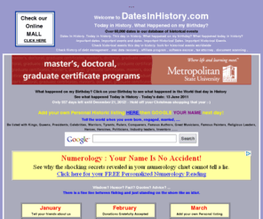 datesinhistory.com: What happened on April 10 - What happened on my birthday. Today in History. Dates In history - Check History of asbestos lawyer
, lower cholesterol
, accounting software
, mortgage life insurance
, mailing lists
, hosting
,
Dates In History and Today in history. What happened on my birthday. Important historical events and important historical dates. Historical dates and dates of important events in history. History events. Check History of asbestos lawyer
, lower cholesterol
, accounting software
, mortgage life insurance
, mailing lists
, hosting
,  