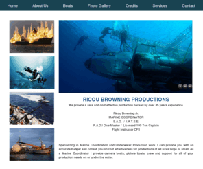 marine-coordinator.com: Home
Marine Coordinator.com - Ricou Browning Productions, Ricou Browning Jr. Marine Coordinator, we provide marine coordination, underwater services, camera boats, shark wrangling and marine services and crew for all your needs under or on the water.