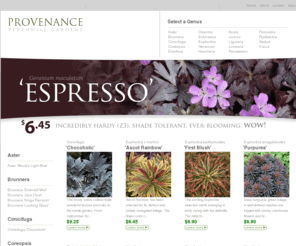 provenancegardens.com: Provenance Perennial Gardens
Provenance Perennial Gardens specializes in cutting-edge perennial introductions (the really expensive ones at your local nursery) at exceptional prices.