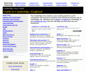 cambridge.co.uk: Cambridge Area Guide - Cambridge, England
Online area guide to Cambridge, England, including hotels and guesthouses, shops, restaurants, estate agents etc.