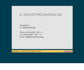 industrieleasing.info: IL Industrieleasing AG
Consulting und Vermittlung von Leasingverträgen, Großprojekten, Projektentwicklung