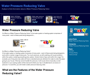 waterpressurereducingvalve.org: Water Pressure Reducing Valve
A place to find information about a Water Pressure Reducing Valve