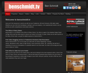 benschmidt.tv: benschmidt.tv - Fredericton and Oromocto Real Estate Realtor
Selling Fredericton and Oromocto Homes using Twitter, Facebook, Linkedin and YouTube