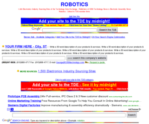 robotsources.com: Robotics - www.RobotSources.com
Robotics from the Technology Data Exchange - Linked to TDE member firms.
