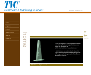 tvc-inc.com: TVC: Healthcare & Marketing Solutions
TVC develops hospital service line programs and customized patient education collateral and videos for physician offices and hospitals.