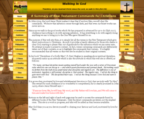 walkingingod.com: Walking In God: A Summary of New Testament Commands
A Summary of New Testament Commands to Christians