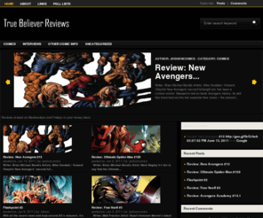 truebelieverreviews.com: True Believer Reviews
True Believer comic, music, video game, science fiction, fantasy and other media reviews that we deem cool.