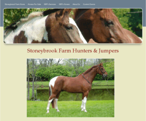 stoneybrookfarmohio.com: StoneybrookfarmOhio
Stoneybrook Farm is a private, professionally run training facility, specializing in Show Jumpers, Hunters and Equitation Horses.  Located just 10 minutes west of I75 just south of Dayton Ohio.