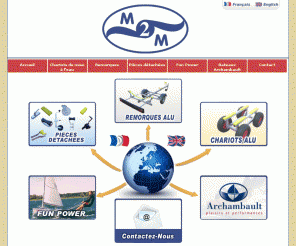 m2m-boats.com: M2M Boats Fabricant de chariots de mises à l'eau en alu pour deriveur, jetski, catamaran et voiliers
m2m-boats constructeur, fabricant de chariot de mise à l'eau pour bateau, jetski, deriveur, catamaran, agent officiel Archambault