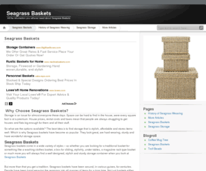 seagrass-baskets.com: Seagrass Baskets
All the information you will ever need about Seagrass Baskets.  From where to buy them to Seagrass storage and even seagrass basket weaving information