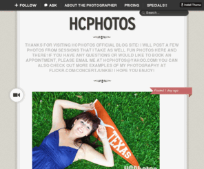 hcphotosonline.com: HCPhotos - Page 1 of 2
Thanks for visiting HCPhotos official blog site! I will post a few photos from sessions that I take as well fun photos here and there! If you have any questions or would like to book an appointment,...