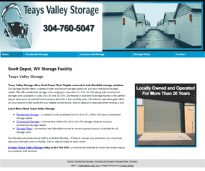 teaysvalleystorage.com: Storage Facility  Scott Depot, WV - Teays Valley Storage
Teays Valley Storage provides a variety of safe and secure storage options to suit your individual storage needs to Scott Depot, WV. Call 304-760-5047.