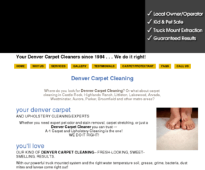 a-1carpet.com: Denver Carpet Cleaning | Carpet Cleaning | A-1 Carpet & Upholstery Cleaning
A-1 Carpet & Upholstery - Denver carpet cleaners using truck mounted steam extraction systems and environmentlly safe products.