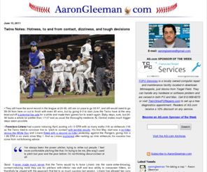 aarongleeman.com: AaronGleeman.com » Aaron Gleeman's Baseball and Minnesota Twins Blog
Aaron Gleeman,  about Major League Baseball and the Minnesota Twins.