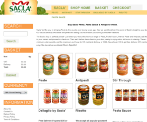sacla-shop.co.uk: Buy Italian Food Online. For Sacla Pesto, Italian Sauces and Dallaglio Pasta Sauce | Sacla Shop
Italian food lover? We stock a wide range of Sacla Pesto, Pasta Sauce and Antipasti delivered to your door within 48 hours!