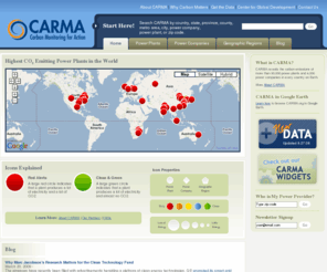 carma.org: CARMA - Carbon Monitoring for Action
CARMA reveals the carbon emissions of more than 50,000 power plants and 4,000 power companies in every country on Earth.
