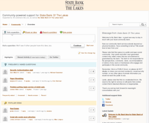 thisisyourbank.com: Get Satisfaction - People Powered Customer Service
View topics about products & services from State Bank Of The Lakes