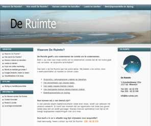 de-ruimte.com: Waarom De Ruimte?
Waarom koopt u bij een bedrijf? Door: 
Vertrouwen
Mooi product
Prijs
Leuke mensen
Kennis van zaken
Dekkings gebied
Connectie met
