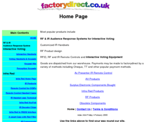 factorydirect.co.uk: factorydirect.co.uk
IR & RF Remotes, Audience Response Systems and RFID