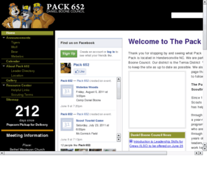 pack652.org: Pack652
Daniel Boone Council's Cub Pack 652 in Hendersonville, NC.