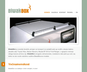 biwakbox.com: BiwakBox - nova kategorija bivalnikov
BiwakBox dvostruki pick-up kamper / dodatak za Toyota Hilux, Nissan Navarra, Mazda BT-50 i Ford Ranger.