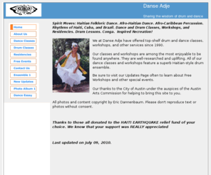 ethnocool.com: ethnocool and danse adje
danse adje offers afro-haitian dance and drum classes and workshops in austin and nationwide. eric dannenbaum and martha perez, founders.