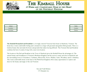 kimballhouse.com: Kimball House, A Northern Vermont Bed and Breakfast
The Kimball House a warm comfortable bed and breakfast in Hardwick, Vermont