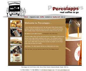 percolapps.com: Percolapps - Mobile Coffee Barista - Real Coffee to Go!
Percolapps provide Mobile coffee barista vans to service your workforce or event.