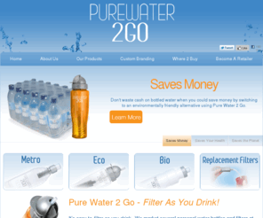 purewater2go.com: Filtered Water Bottles & Filter Replacements | PureWater2Go
Pure Water 2 Go is a series of reusable bottles customized and colored specific to each personality. These eco-friendly water bottles filter water for you on the go helping protect both you and the environment.