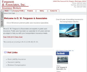 dwferguson.com: D. W. Ferguson & Associates - Kingston, Washington 98346
D. W. Ferguson & Associates 25960 Ohio Avenue #102 Kingston, Washington 98346 (360) 297-4844