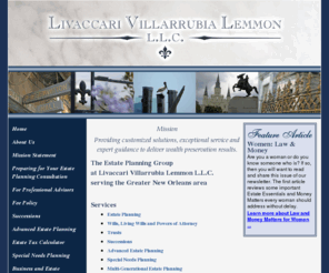 lawealthplan.com: New Orleans LA Estate Planning Attorneys | Livaccari Villarrubia Lemmon
The Estate Planning Group at Livaccari Villarrubia Lemmon L.L.C. serves clients in the greater New Orleans area with wills, trusts and successions.