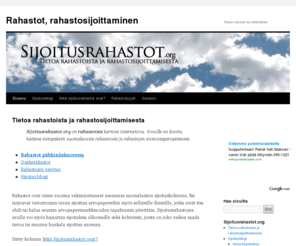 sijoitusrahastot.org: Rahastot, rahastosijoittaminen | Tietoa rahasto-sijoittamisesta
