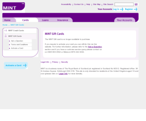 giftcard.co.uk: MINT Gift Cards
Details of the MINT Gift Card which can be personalised and is used like a gift voucher but is not tied to one particular shop.