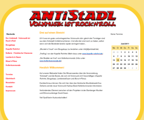 antistadl.de: Antistadl - Volxmusik ist Rock'n'Roll - Startseite
Antistadl - Volxmusik ist Rock'n'Roll!